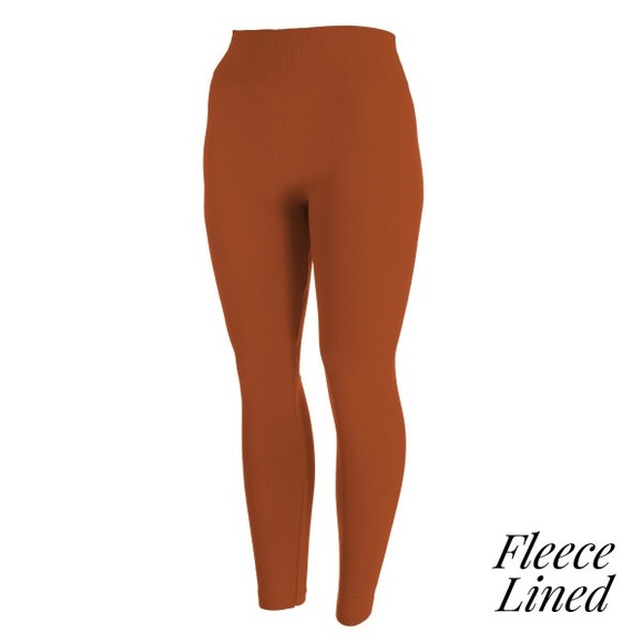Rust fleece lined leggings - Picture 2 of 3